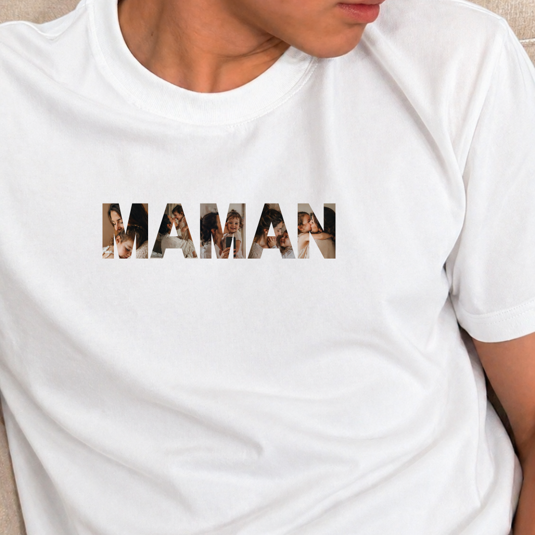 Maman Photo imprimé – T-shirt personnalisé