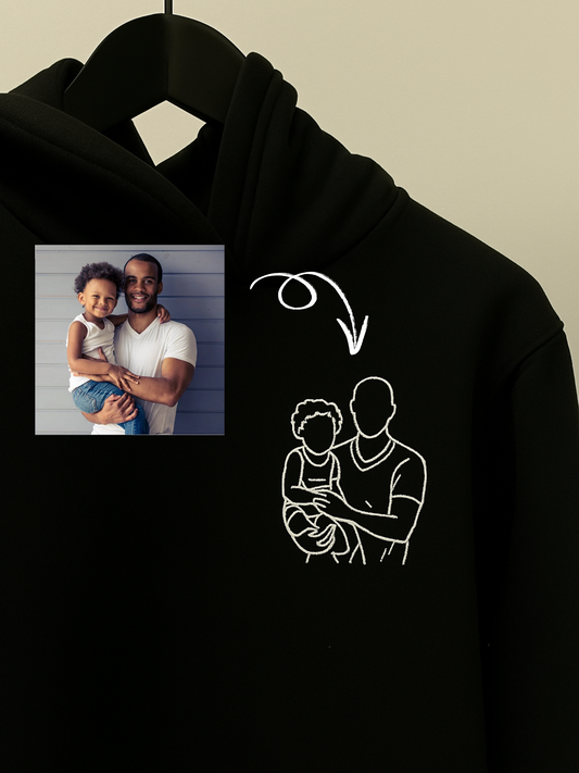Hoodie Brodé photo personnalisée