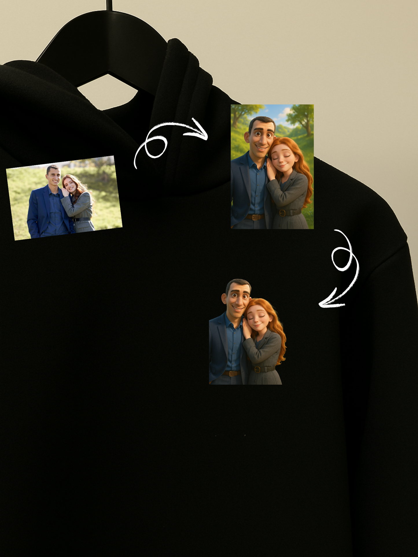 Hoodie avec photo imprimée inspiration dessin animé